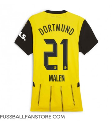 Borussia Dortmund Donyell Malen #21 Replik Heimtrikot Damen 2024-25 Kurzarm